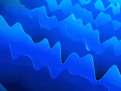 Blue wavy abstract background