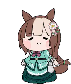 Chibi horse girl holding a bag
