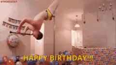 Man pole dancing with birthday wishes