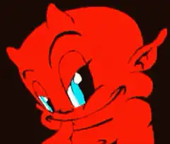 Red devil smirking