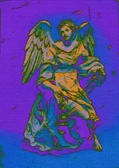 Angel statue color shifting