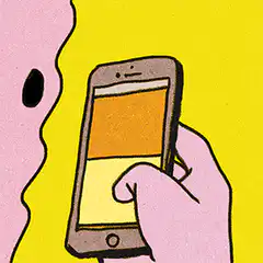 Hand scrolling on smartphone