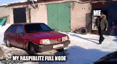 Man watches car fall apart