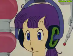Anime girl laughing with headphones