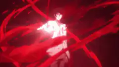 anime character with red energy