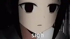 anime girl sighing