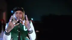 Future pointing at camera