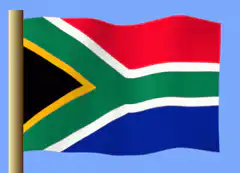 South African flag waving