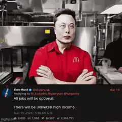 Elon Musk in McDonald's uniform