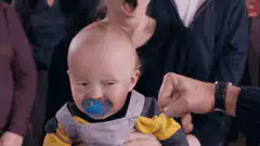 Baby gets pacifier punched