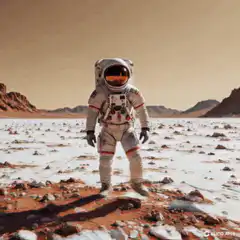 Astronaut walking on Mars