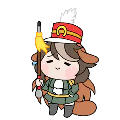 chibi horse girl with broom