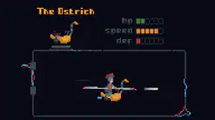The Ostrich pixel art battle