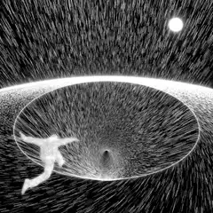 Man falling into a black hole