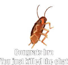 Congrats bro you just killed the chat cockroach