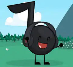 Happy Music Note Character