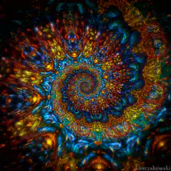 Colorful fractal spiral animation