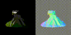 3D model of a robot on a hill rotating