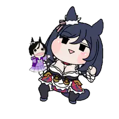 Chibi horse girl holding a doll