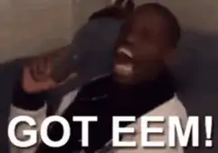 Man laughing with GOT EEM text