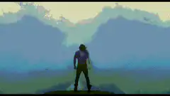 pixel art character explodes