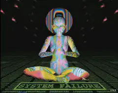 Psychedelic meditating figure system failure