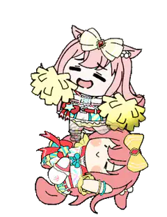Chibi cheerleader and gift girl