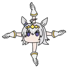 Chibi horse girl doing a star pose