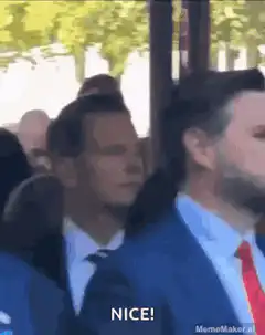 Donald Trump pointing and saying nice