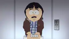 Butters sitting on toilet saying oh oh