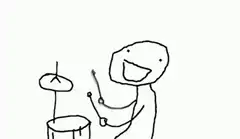 stick figure playing drums