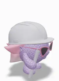 Purple dragon with hard hat and sunglasses