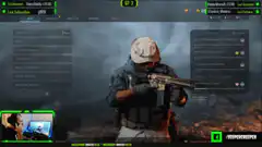 PUBG character inspecting weapon