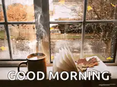 Good morning coffee steam animation