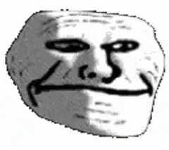 Trollface grinning wider