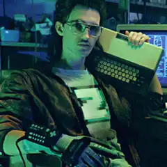 Doc Brown with laptop and lightning