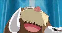 Mamoswine and Dragonite using Ice Beam