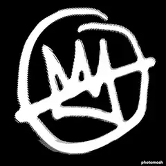 White graffiti crown on black background