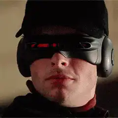 Man in VR headset smiling