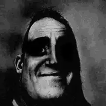 creepy black and white face