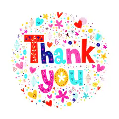 Colorful thank you graphic