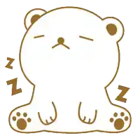 sleeping cartoon bear with zzz