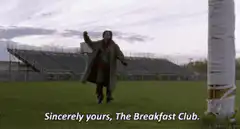 John Bender running on football field