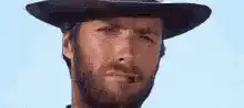 Clint Eastwood squinting