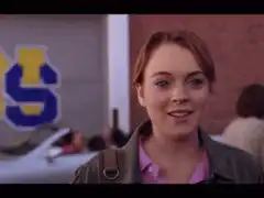 Lindsay Lohan turns to see Mean Girls
