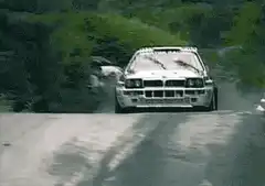 BMW M3 rally car drifting on dirt