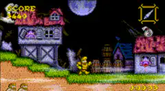 Yogi Bear running through haunted village