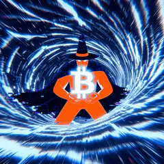 Bitcoin Wizard in a Blue Tunnel