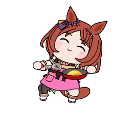 Chibi horse girl cooking egg