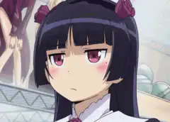 anime girl blushing and sighing